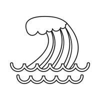 ícone de onda de tsunami, estilo de estrutura de tópicos vetor