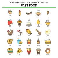 conjunto de ícones de linha plana de fast food design de ícones de conceito de negócios