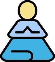 modelo de banner de ícone de vetor de ícone de cor plana de ioga de treinamento de meditação rápida