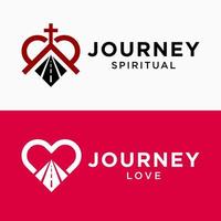 definir jornada lugar espiritual vida humana e relacionamento adorável de jornada com vetor de design de logotipo de deus