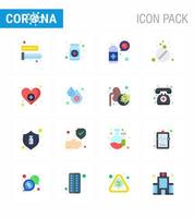 conjunto de ícones de prevenção de coronavírus 25 pílulas de cuidados azuis medicina vírus viral coronavírus doença de 2019nov vetor elementos de design