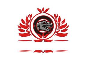 logotipo de dino de tiranossauros com raiva