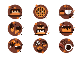 Ícones do chocolate Vector