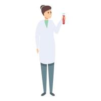 vetor de desenhos animados de ícone de tubo de teste de sangue médico. amostra médica