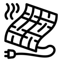 ícone de cobertor elétrico, estilo de estrutura de tópicos vetor