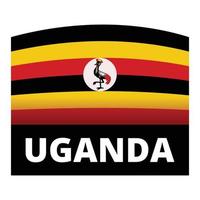 vetor de desenhos animados do ícone da bandeira nacional de Uganda. heróis ficam