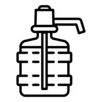 garrafa de água com ícone de bomba, estilo de estrutura de tópicos vetor