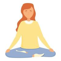 vetor de desenhos animados do ícone de meditação do gerente. pose de casa