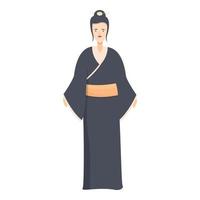 vetor tradicional dos desenhos animados do ícone de gueixa. japão feminino