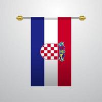 croácia bandeira pendurada vetor
