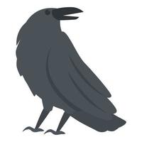 vetor de desenho de ícone de corvo louco. pássaro corvo