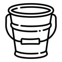 ícone de balde de aço de jardinagem, estilo de estrutura de tópicos vetor