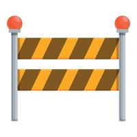 ícone de barreira de construção de rodovia, estilo cartoon vetor