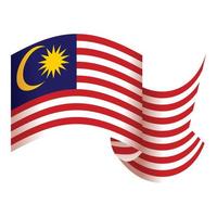 vetor de desenhos animados do ícone do dia do país. bandeira da malásia