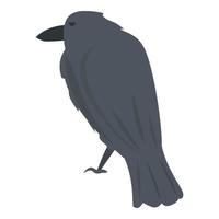 vetor de desenhos animados de ícone de pássaro corvo. voo do corvo