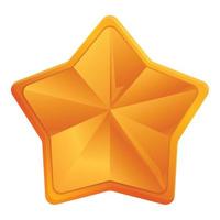 ícone de estrela de ouro de classificação, estilo de desenho animado