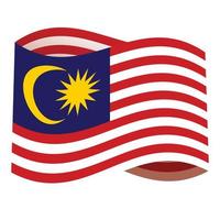 vetor de desenhos animados do ícone da bandeira da malásia. dia feliz