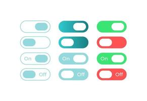 interruptores coloridos, kit de elementos de interface do usuário vetor