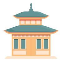 vetor de desenhos animados do ícone da casa do Japão. edifício chinês
