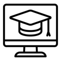 ícone graduado on-line de aprendizado interativo, estilo de estrutura de tópicos vetor