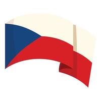 vetor de desenhos animados do ícone da bandeira da república tcheca. país de viagem
