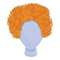 ícone de peruca encaracolada, estilo cartoon vetor