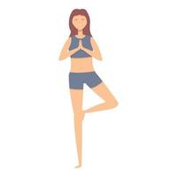 yoga relaxar pose ícone dos desenhos animados do vetor. dieta externa vetor