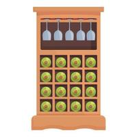 vetor de desenhos animados de ícone de armário de vinho de vidro. álcool em barra