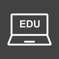 educação no ícone invertido da linha do laptop vetor