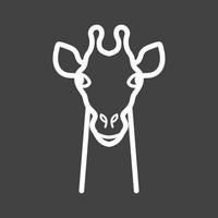 ícone invertido de linha de rosto de girafa vetor