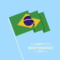 design tipográfico do dia da independência do brasil com vetor de bandeira