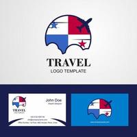 logotipo da bandeira do panamá de viagem e design de cartão de visita vetor