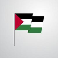 vetor de design de bandeira acenando palestina