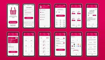 kit de design exclusivo de compras online para aplicativo móvel vetor