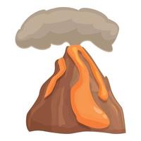 vetor de desenhos animados do ícone da cratera de lava completa. erupção vulcânica