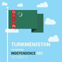 vetor de cartão de design do dia da independência do turquemenistão