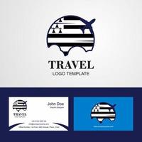 logotipo da bandeira da bretanha de viagem e design de cartão de visita vetor