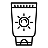 ícone de creme de tubo uv, estilo de contorno vetor
