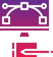 computador monitor criativo de design gráfico - ícone de gradiente sólido vetor