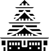 castelo osaka palácio real japão - ícone sólido vetor