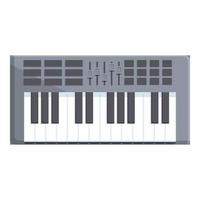 vetor de desenhos animados de ícone de sintetizador de piano. música dj