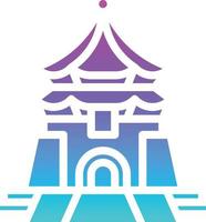 chiang kai shek memorial hall taipei marco de taiwan - ícone de gradiente sólido vetor