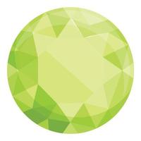 vetor de desenho de ícone de safira verde. cristal gema