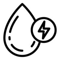 ícone de gota de água de nutrição esportiva, estilo de estrutura de tópicos vetor