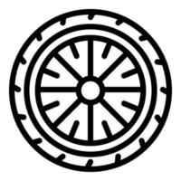 ícone de pneu de roda de bicicleta, estilo de estrutura de tópicos vetor