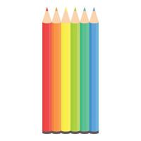 vetor de desenhos animados de ícone de lápis coloridos. escola de cores