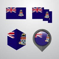 vetor de conjunto de design de bandeira das ilhas cayman