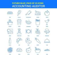 pacote de ícones de auditor contábil futuro azul 25 vetor