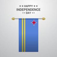 fundo da bandeira de suspensão do dia da independência de aruba vetor