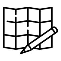 ícone de papel quadrado de arquiteto, estilo de estrutura de tópicos vetor